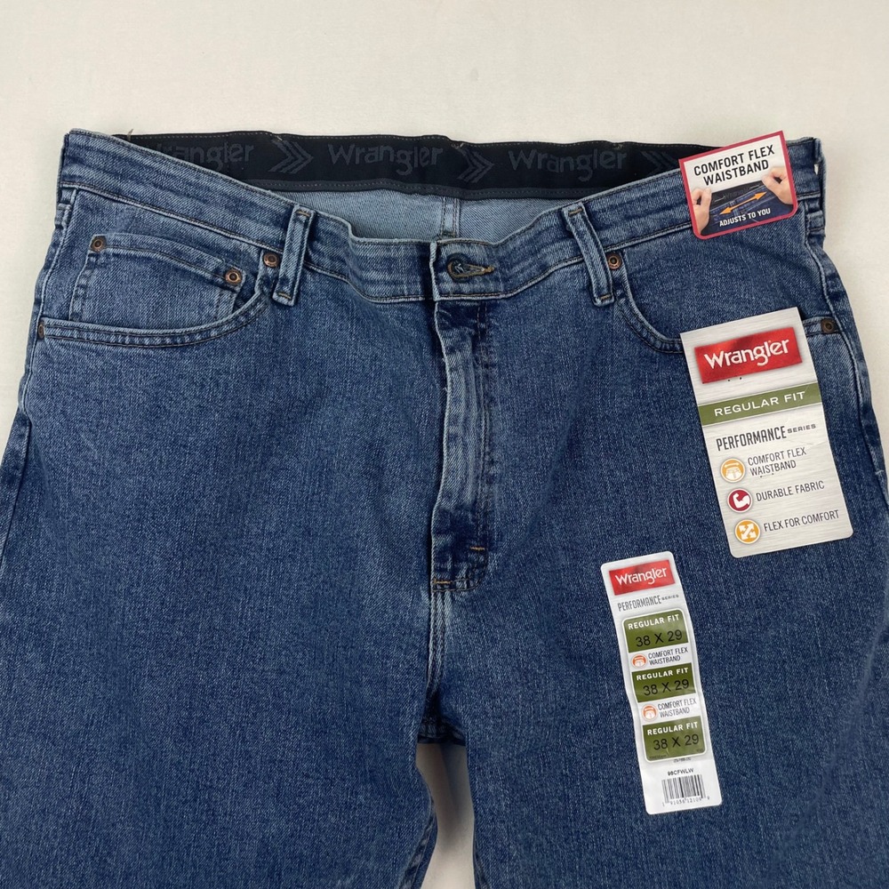 Wrangler Mens Performance Regular Fit Comfort Flex Waistband Jeans 38x29 96CFWLW